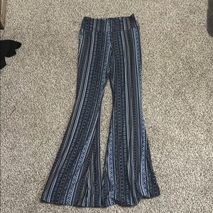 Blue Patterned Women's Flared Leggings